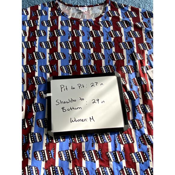 Womens Lularoe Shirt Red, White and Blue Size Medium Shirt New with Tags - Picture 4 of 6